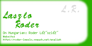 laszlo roder business card